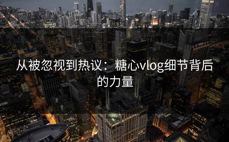 从被忽视到热议：糖心vlog细节背后的力量